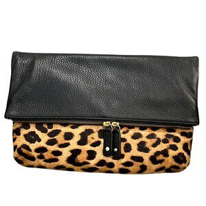 Talbots Leather & Calfskin Leopard Print Folding Clutch